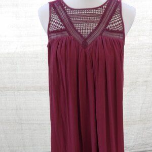 LOFT  SP  Burgundy Sleeveless MINI DRESS